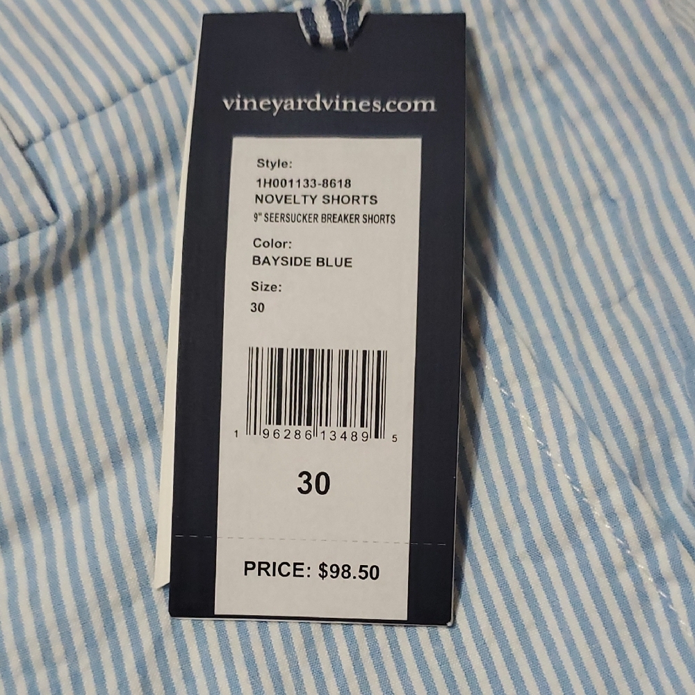 Vineyard Vines Light Blue Striped Flat Front Shorts - Picture 3 of 7